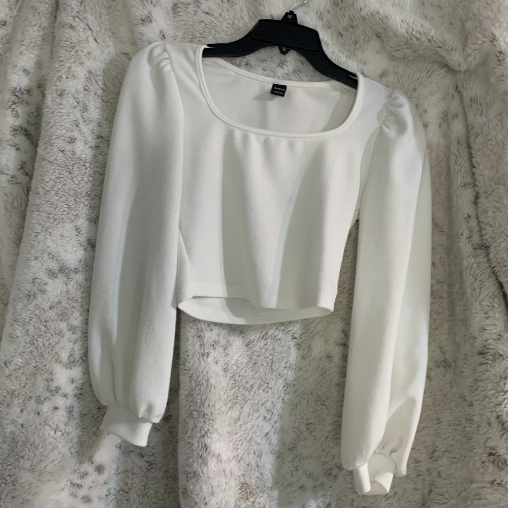 White Lantern Sleeve top